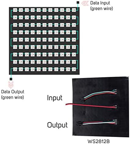BTF-LIGHTING WS2812B ECO RGB Alloy Wires 5050SMD Individual Addressable 16X16 256 Pixels LED Matrix Flexible FPCB Full Color Works with K-1000C, SP107E,etc Controllers Image Video Text Display DC5V