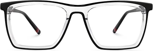 Miniatura 1 de Zeelool Gafas rectangulares de acetato con lente transparente sin receta para mujeres y hombres, anteojos de gran tamaño