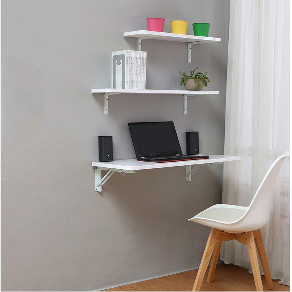 Table pliante pour petit espace en bois blanc, le bureau d'étude idéal pour chambre d'enfant