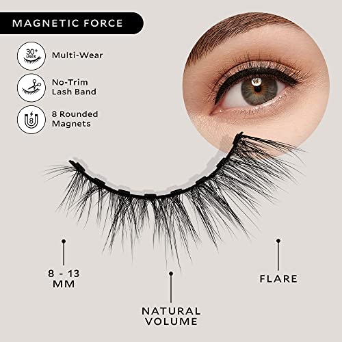 Velour Magnetic Eyelashes – Luxurious False Lashes – Lightweight, Natural, Reusable Fake Lash Extensions – Wear Up To 30 Times – 100% Vegan, Soft And Comfortable, All Eye Shapes – Magnetic Force #TOP4