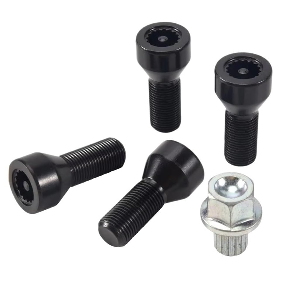 Wheel hub Bolts Compatible with 1 2 3 4 5 6 7 Series M14 X 1.25 Car Wheel Locking Bolts Wheel Hub Nut Screw with Key