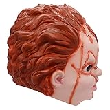 Hqroidd Chucky Doll Mask Evil Scary Vinyl Mask Scary Ghost Mask Horror Face Cosplay Costume Party Set Halloween Props