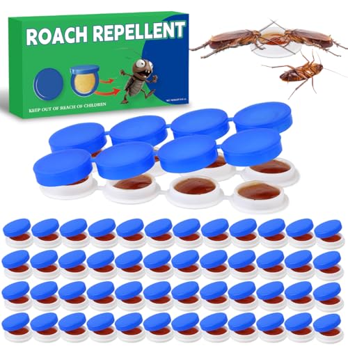 48PCS Roach Bait & Killer, Cockroach Repellent and Gel for Roach Nest Elimination of Indoor Infestations, Effective Solution for Small to Large Cockroaches, Easy to Use, Ideal for Hidden Areas
