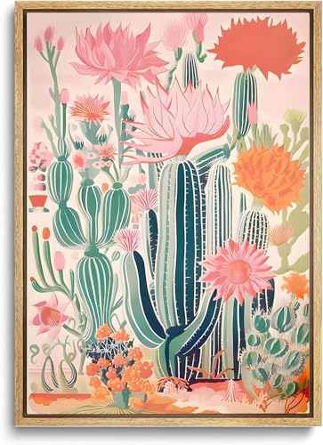 KISSFOX Gerahmte mexikanische Leinwand, Wandkunst, Kaktus, Wüstenpflanze, Poster, Drucke, Vintage, Grün, Rosa, Orange, botanisches Blumengemälde, bunt, südwestlich, rustikales Bild, Dekoration, KISSFOX Gerahmte mexikanische Leinwand, Wandkunst, Kaktus, Wüstenpflanze, Poster, Drucke, Vintage, Grün, Rosa, Orange, botanisches Blumengemälde, bunt, südwestlich, rustikales Bild, Dekoration,