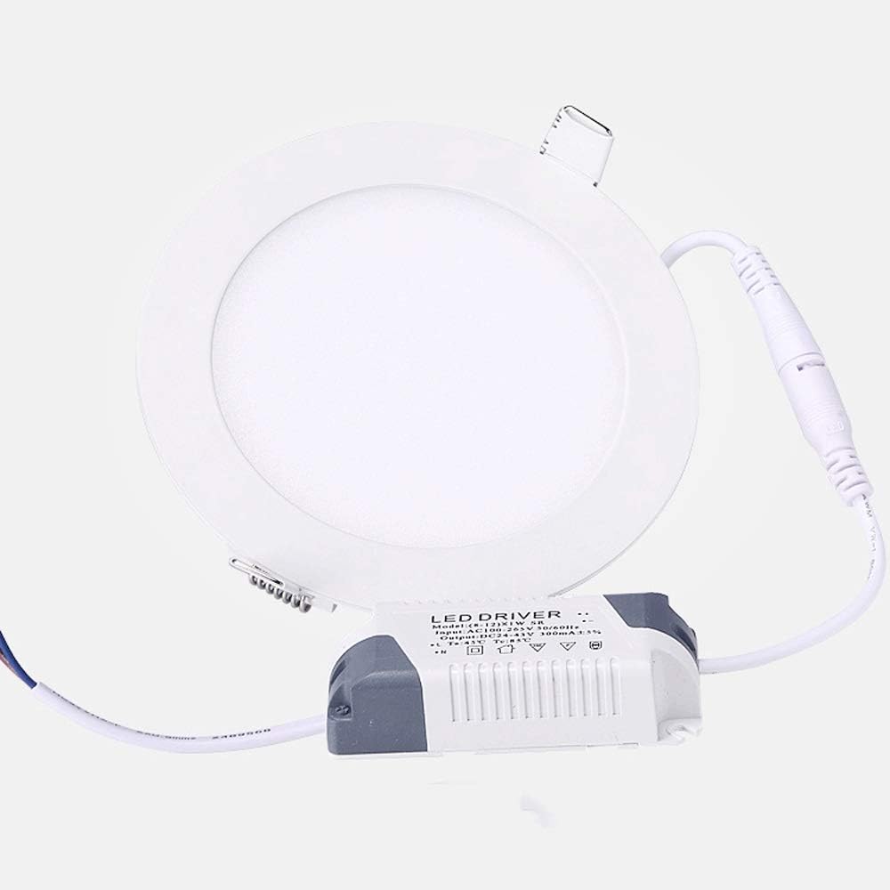 Recessed Ultra Thin Round Embedded Integrated Downlight High Brightness LED Recessed Spotlights Aluminum White Grille Panel Ceiling Lights European Fashion Floodlight Office Mall Ceiling Flat La
