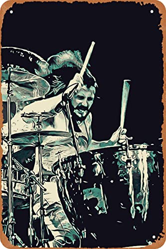John Bonham Poster Vintage Metal Tin Sign Retro Style Wall Plaque Decoration Metal Sign 8x12 inch
