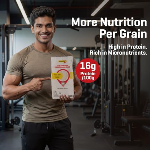 Image of KisaanSay Gorakhpur Kalanamak Rice 20 KG (5X4) | Diabetic Friendly| Aromatic | Low GI | Unpolished Rice | High in Iron & Protein | Rich In Nutrients & Fiber | Buddha rice | Traditionally Milled