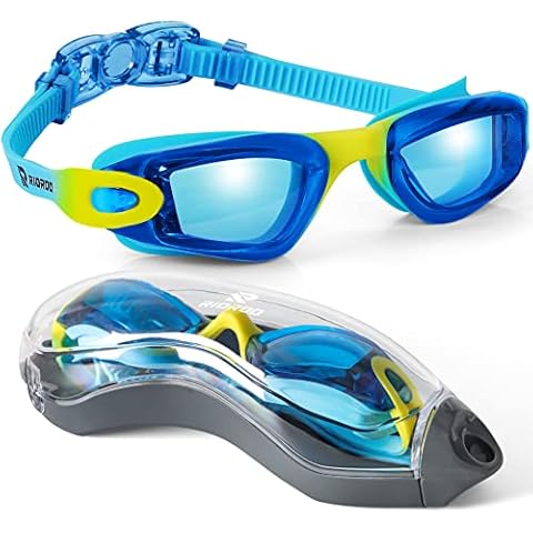 RIOROO Kids Swimming Goggles, Swim Goggles Kids 6-14 Years for Boys Girls No Leaking Anti-fog 100% UV Protection, Anti-glare Swim Goggles,for Triathlon Swim Goggles Other Summer Sports Cover
