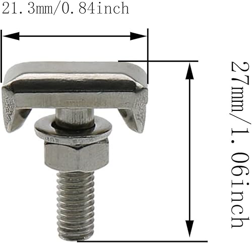 Miniatura 3 de T-Bolt ZZHXSM - Juego de 2 terminales de abrazadera de batería, kit de pernos en T, accesorios de conector de terminales de batería para automóvil