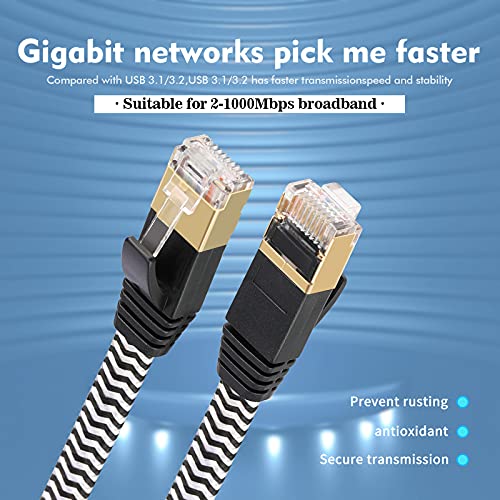 Lanyunumi Cat7 15Ft/5M Ethernet Cable Nylon Braided Cat 7 15Ft Internet Cable Cable Rj45 Network Cable Cat7 Lan Cable For Pc Mac Router Laptop Lan Cable For Pc Laptop Modem Router (15Ft) #TOP1