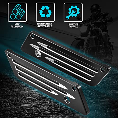 Cubiertas para cierres de alforjas para motocicleta KATUR, cromado negro, CNC, aluminio, compatibles con Harley Davidson Touring Electra Glide Ultra 2014-2017 miniatura 3