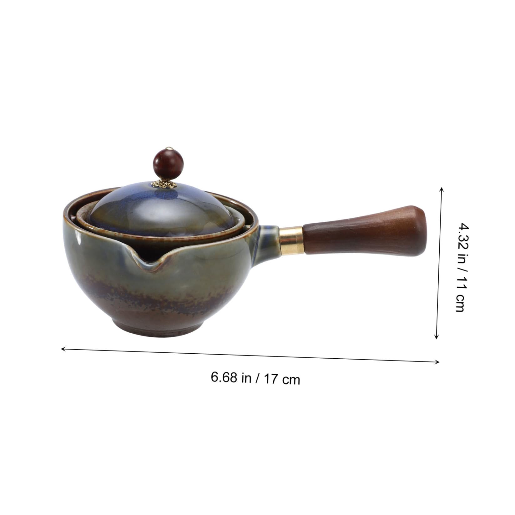 Alipis Théière Rotative Céramique avec Filtre Intégré Résistant Chaleur pour Infusion Pratique à Domicile Bureau et Voyages