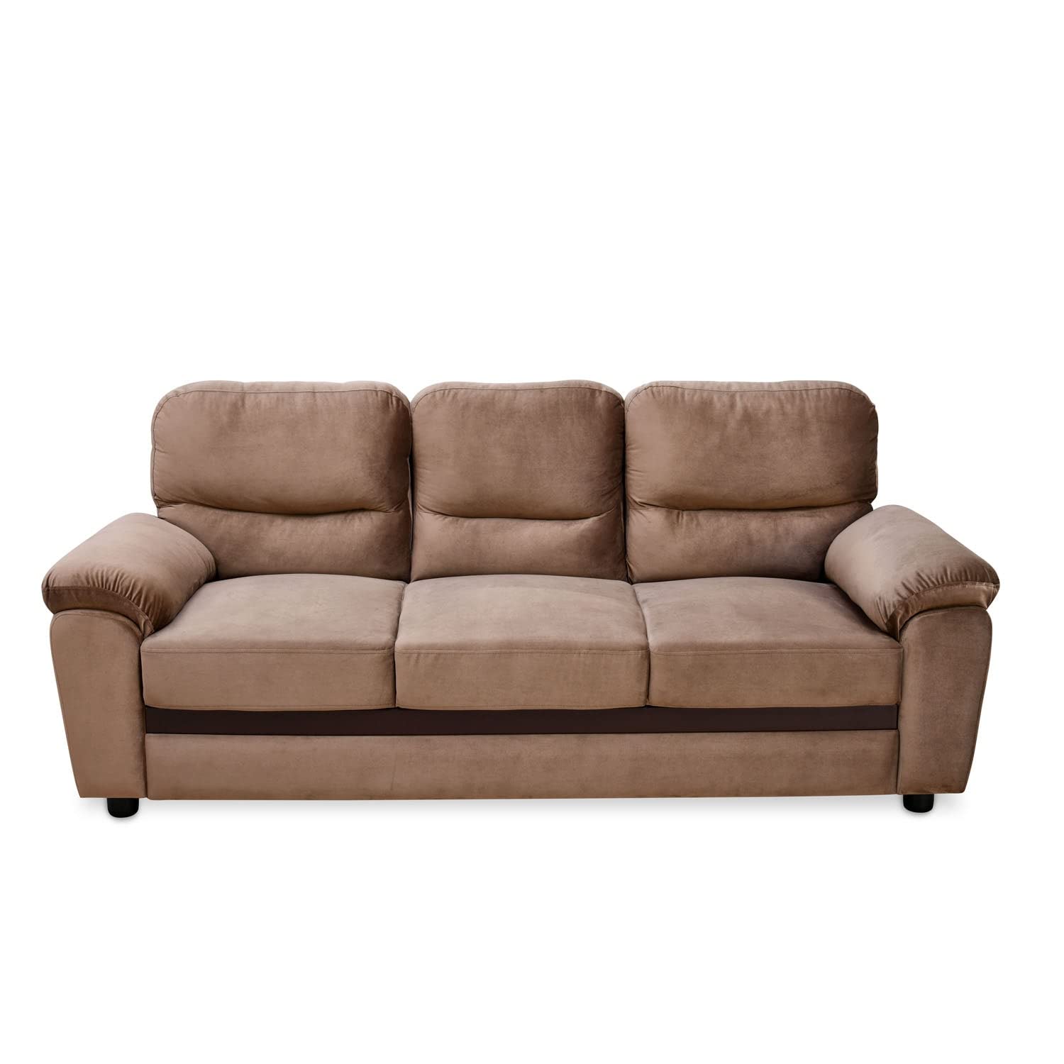 @home By Nilkamal Rebecca Fabric 3 Seater Sofa (Brown)