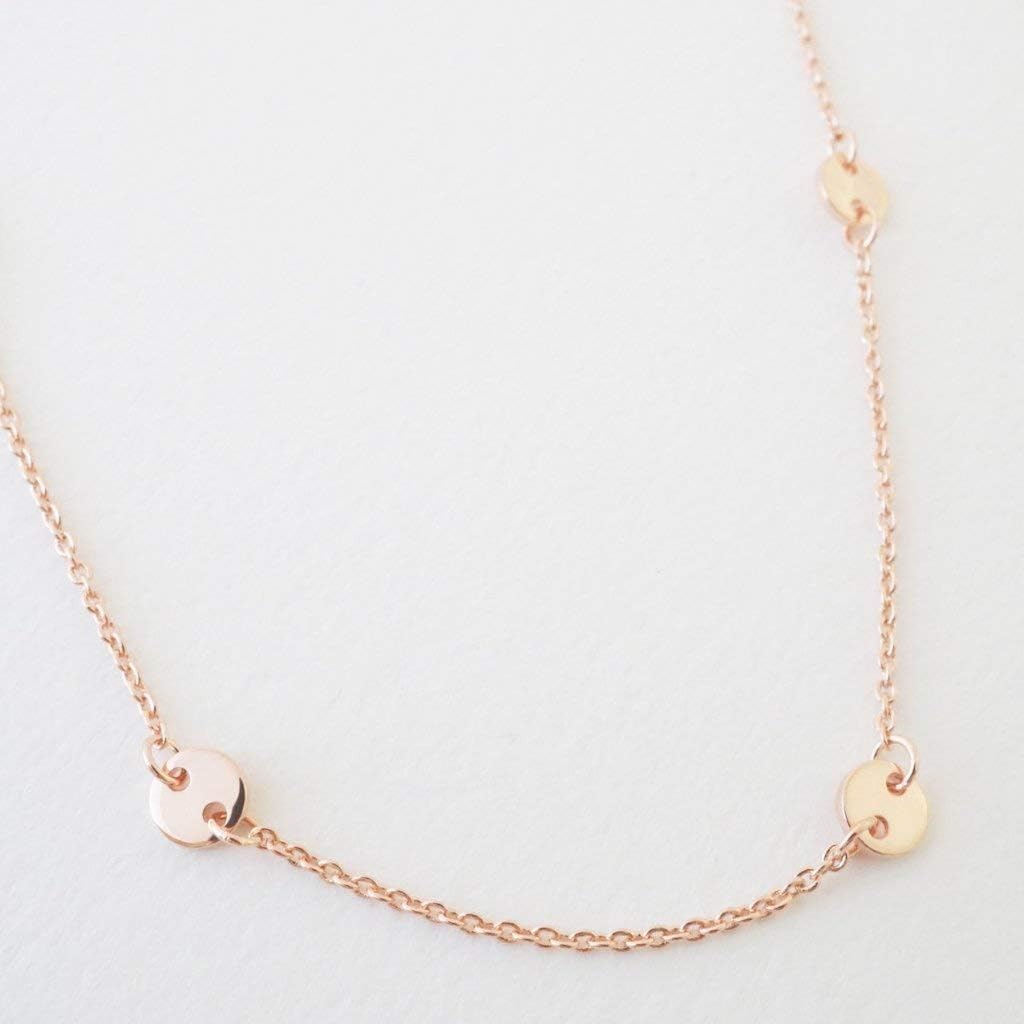 HONEYCAT Milky Way Disc Chain Necklace in Gold, Rose Gold, or Silver | Minimalist, Delicate Jewelry