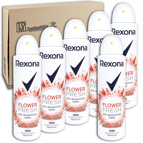 Desodorante Rexona Flower Fresh spray sin aluminio 48H lote de almacenamiento familiar
