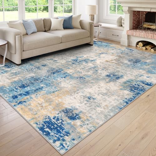 Lahome Modern Abstract Living Room Rug, Washable 8x10 Area Rugs