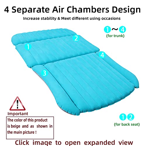 KMZ Camping Luftmatratzen für Zwei Erwachsen SUV aufblasbare Matte leicht wasserfest Automatratze Atmungsaktiv Luftbett Camping Wandern Zelten Reisen Outdoor Aktivitäten - Image 5