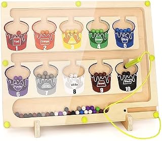 Joyreal Magnetyczny kolor i liczba Maze - Montessori zabawki dla 2 3 4 5 Year Olds liczenie matematyki kolor dopasowanie sortowanie gry Fine Motor umiejętności zabawki prezenty dla dziewcząt chłopców