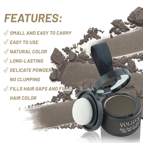 VOLLUCK Root Touch up Powder 4g, Covers Grey Roots & Conceals Thinning Hair, Hairline Powder for Men & Women, Natural Look - Image 2