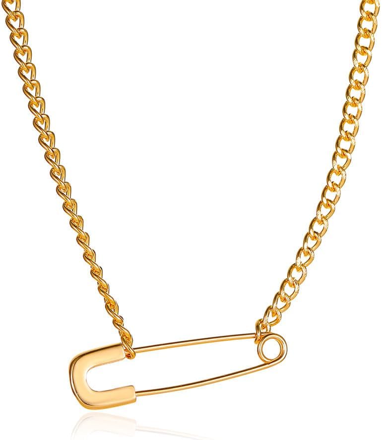 PONCTUEL ESCARGOT Paper Clip Necklace You'll be Safe to Stay with Me Necklace Safty Necklace for Women Men