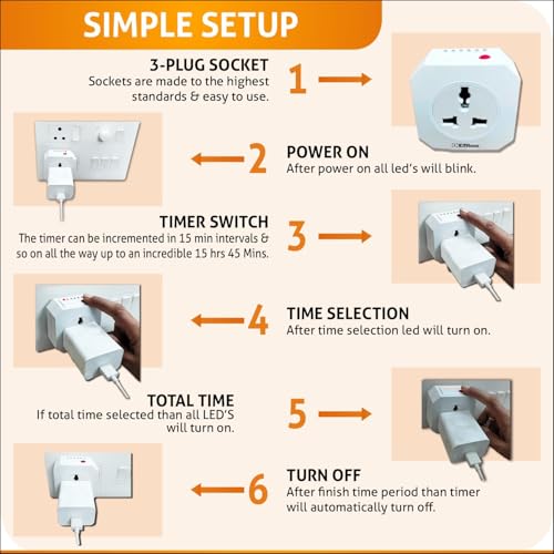 Image of Embox Timer Switch for Lights | Automatic On Off Switch Timer | Programmable Power Cut Off for Lights | Charging Mobile Laptop Lighting Glow Sign Board Aquarium1500W