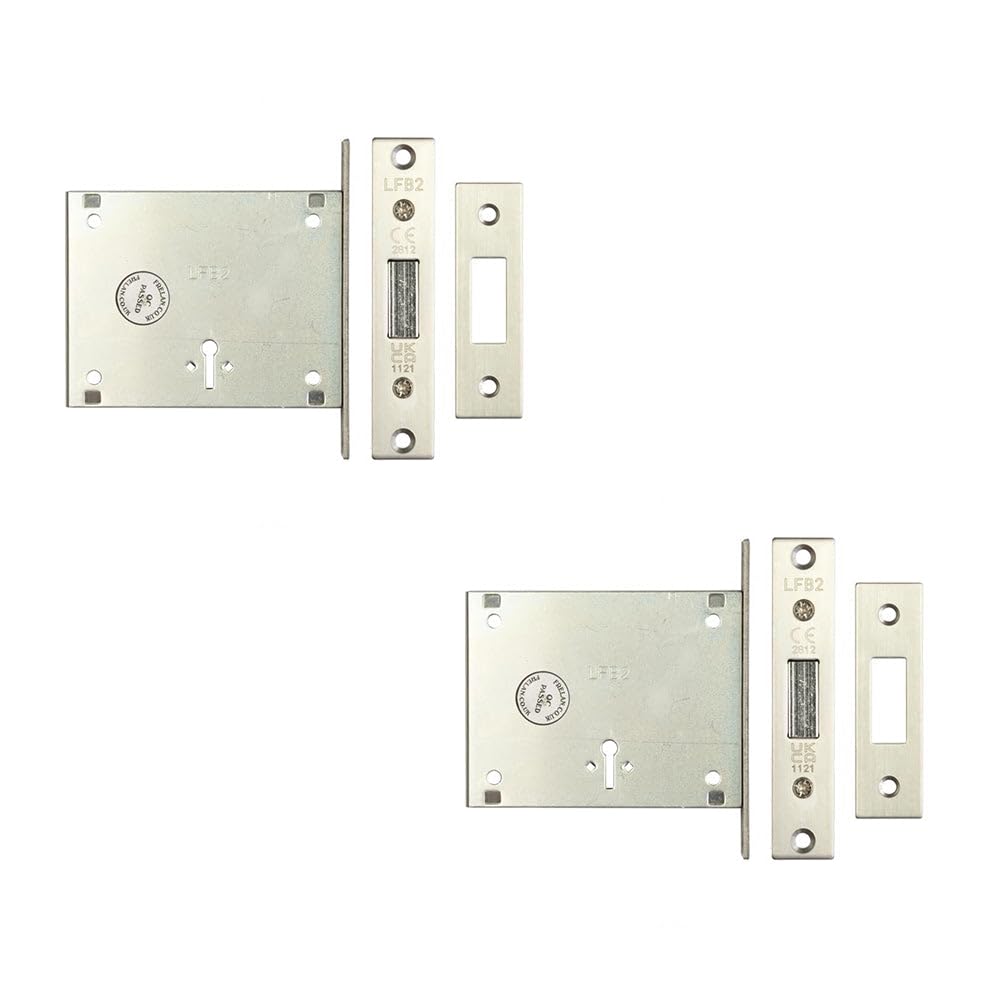 Loops Zinc Plated 2 Pack Fire Brigade Fb2 Mortice Locks For Enhanced Security