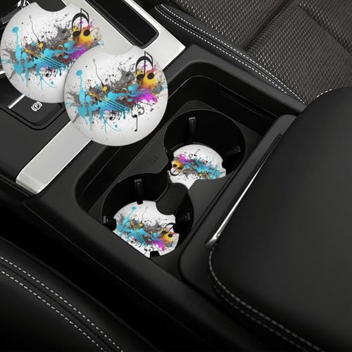 Portavasos para carro 2 unidades con diseño musical y antideslizante miniatura 1