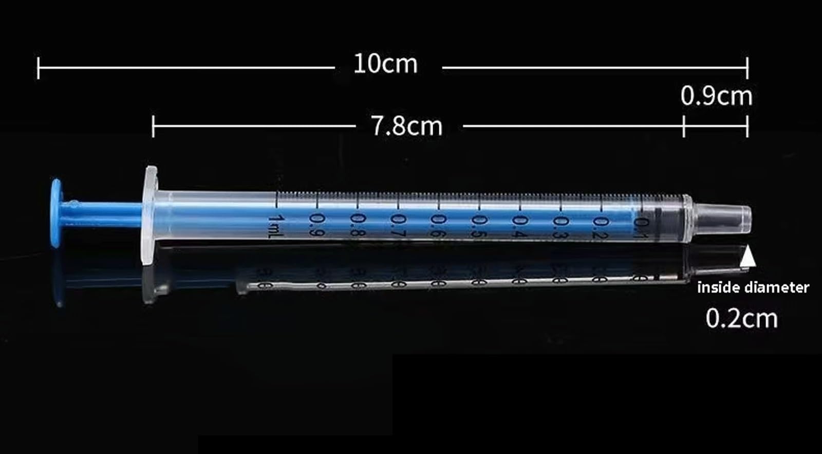 Siringa in plastica liquida senza ago da 1 ml, siringa dosatrice coperta, confezione sterile individualmente, adatta per misurazioni in laboratorio scientifico, misurazione, distribuzione, irrigazione