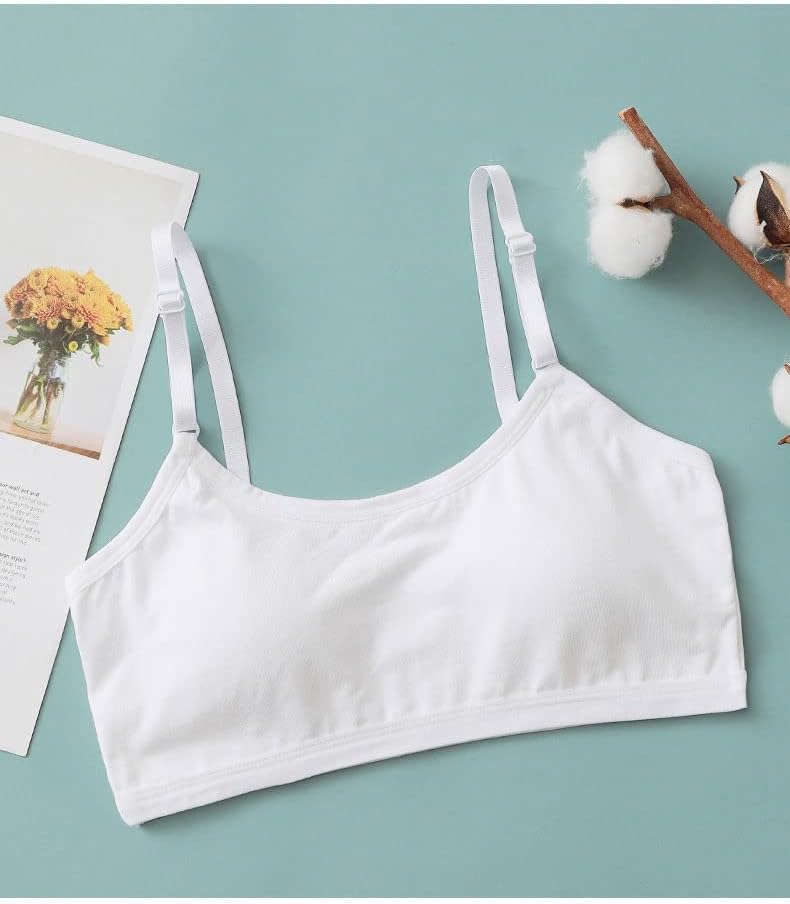 Big Girls' Adjustable Training Bra Cotton Bras Wireless Light Padded 10-16 Years - Image 8