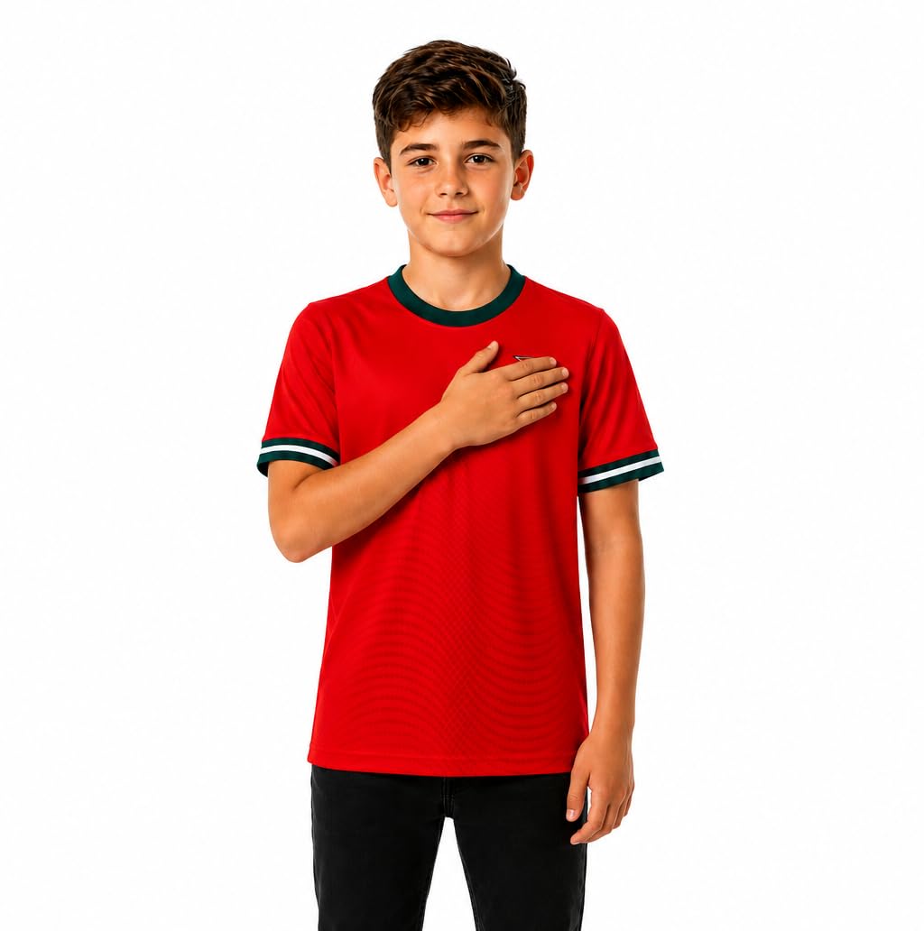 Kit Maglia e Pantaloncini Ronaldo 7 Portogallo Replica Ufficiale da Bambino