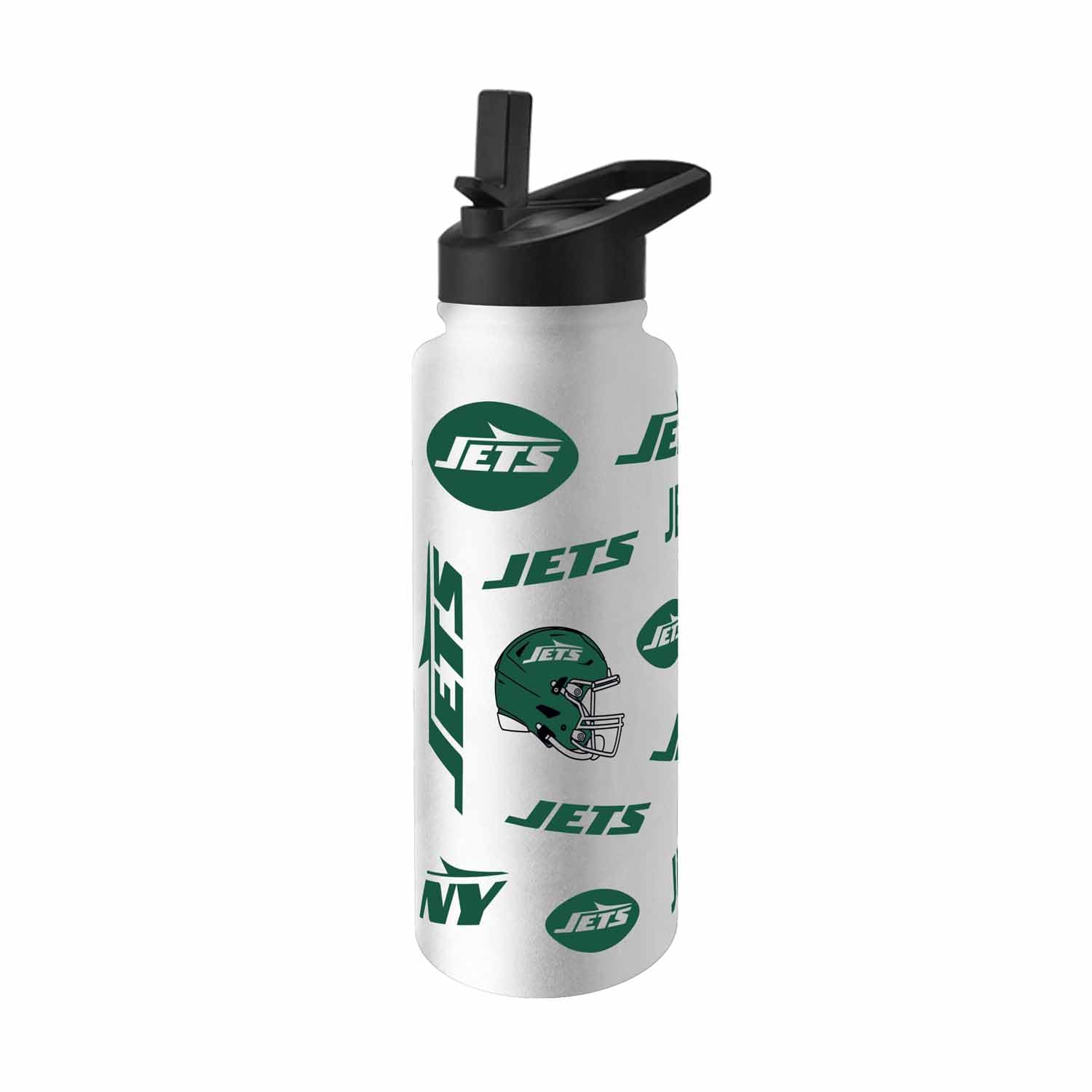 Team Fan Apparel NFL 34Oz Native Quencher Water Bottle, No-Leak Flip Top Lid, Stainless Steel Tumbler, Insulated For Hot & Cold Drinks (Detroit Lions - White)