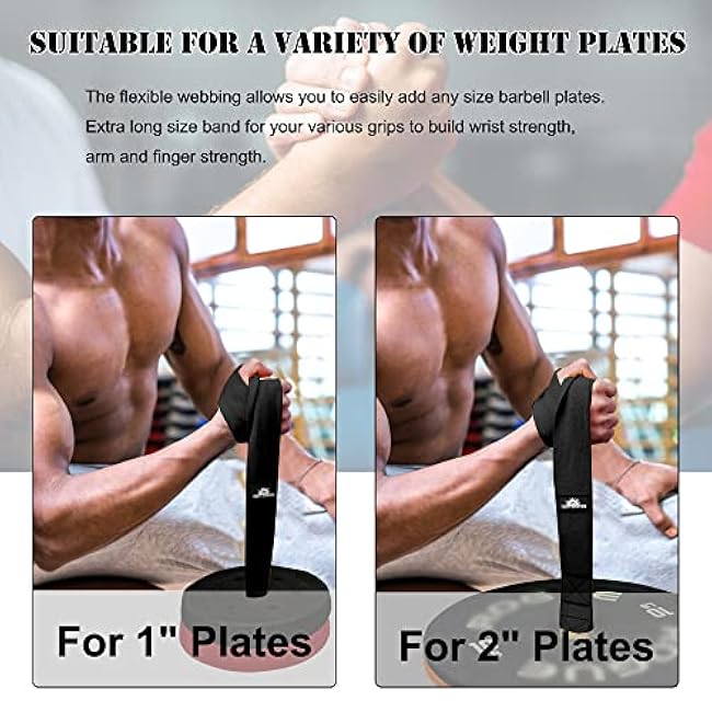 Arm Wrestling Training Loading Strap for Barbells, Arm Finger Wrist Exerciser Strengthener, Forearm Muscle Strength Workouts Tools Suitable for Home and Gym Training