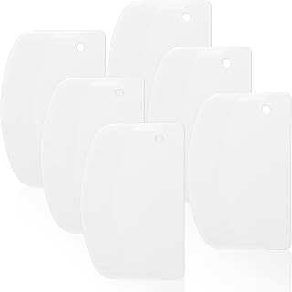 6 raspadores de pan de plástico duro de 5.3 x 3.54 pulgadas, herramientas de corte de masa flexible para hornear casero (blanco)