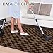 AYOHA Runner Rug 2' x 8' Indoor/Outdoor Carpet Runners, Hallway Kitchen Entryway Bedroom Area Rugs with Natural Non-Slip Rubber Backing, Garage mat, Checkered Brown Custom