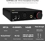 Topping L50 NFCA Balanced Headphone Amp, TRS/RCA to 6.35mm/4-Pin-XLR Headphone Amps, 3500mW×3500mW Headphone Amplifier, TRS/RCA Passthrough Output Amplifiers for IEMs/Headphones (Black)