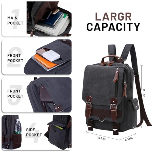 Image of mygreen Canvas Cross Body Messenger Bag Shoulder Sling Backpack Travel Rucksack