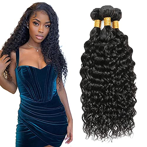 26 28 30 Inch Ocean Wave Bundles Brazilian Virgin Hair Pineapple Deep Wave 3 Bundles Brazilian Deep Wave Human Hair Bundles 100% Unprocessed Virgin Hair Bundles Natural Color
