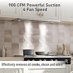 IKTCH 30 inch Built-in/Insert Range Hood 900 CFM, Ducted/Ductless Convertible Duct, Stainless Steel Kitchen Vent Hood with 4 Speed Gesture Sensing&Touch Control Panel(IKB01-30)