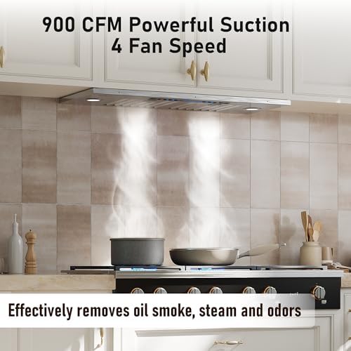 30 inch Insert Range Hood 900 CFM, Ducted/Ductless Convertible Vent Hood - 1
