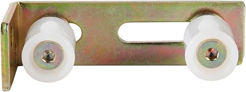 Miniatura 6 de Skelang Rodillo guía de puerta deslizante con soporte de poste en L, doble rodillo de nailon ajustable para puertas correderas de 2-5/16 pulgadas de