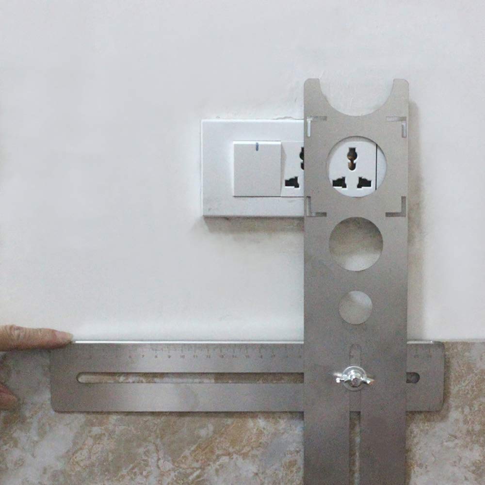 Règle De Mesure Multi-Angle ALLOMN En Acier Inoxydable - Localisateur De Tuiles Et Gabarit Pour Perçage Précis