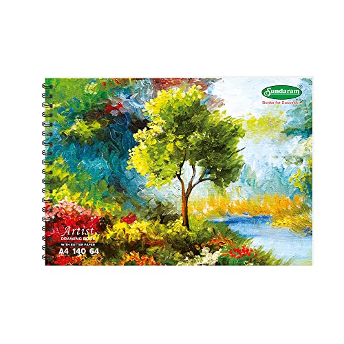 Sundaram | A4 Artist Drawing Book | with Butter Paper | 64 Pages | 29.5 x 21 Cm | Spiral-Bound Drawing Book for Artists | Superior Binding Strength | 140 GSM | Colors and Designs May Vary | Pack of 6 (B0CY4KYCX3) Amazon Price History, Amazon Price Tracker