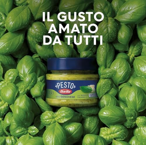 Barilla Sugo 8 Pesti alla Genovese da 90 g con Basilico Italiano e Parmigiano Reggiano DOP, Senza Glutine - Immagine 1