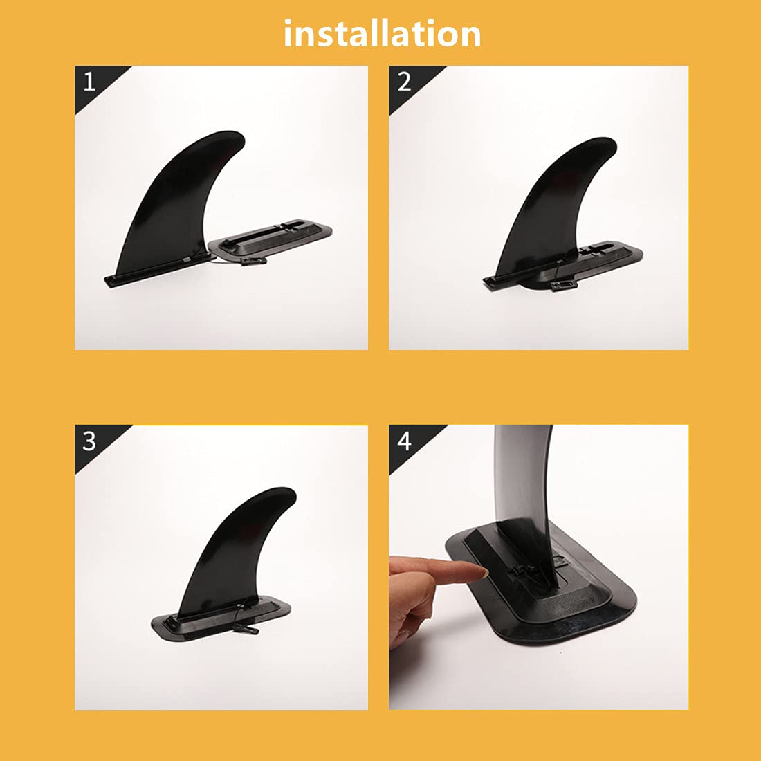 ASEEBY Surf SUP Fin 9 inch Center Fin Surfboard-fins with