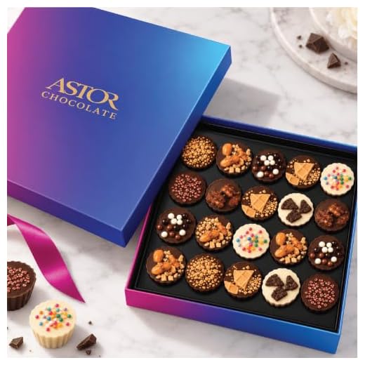 Astor Chocolate Belgian Truffles Dessert Party Gift Box, 20 Piece Set, 8 Unique Flavors. Delicious Fillings And Decorated Toppings, Easter Chocolate Gift Box, Gourmet Food Baskets, Candy for Him Her Mom Dad Men Women Family, Birthday Holiday Gifts Food Basket
