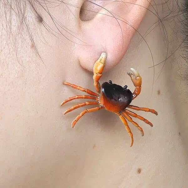 Anmpab Cute Crab Stud Earrings for Women Funny Ocean Animal Crab Drop Dangle Earrings Beach Party Jewelry - Image 3