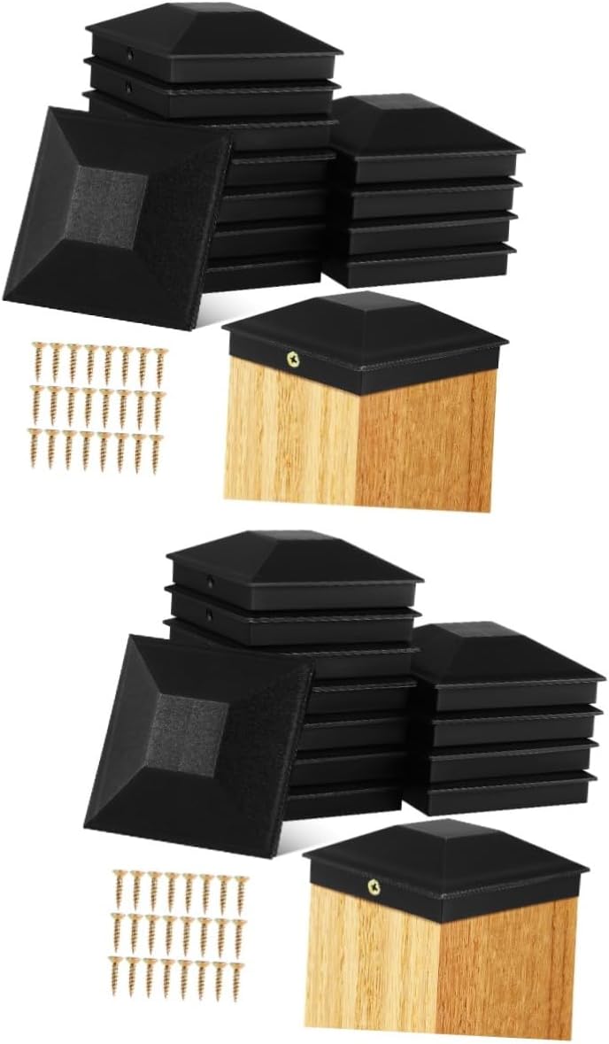 jojofuny 24pcs Fence Post Caps Easy to Install Outdoor Post Protectors for Fencing Stylish Covers Screws for Enhanced Garden Aesthetics