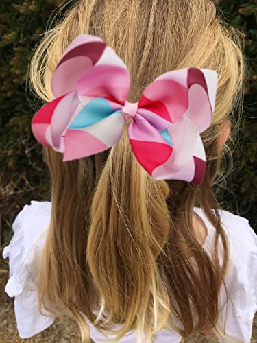 20 Colors 6Inch Large Big Hair Bows Grosgrain Ribbon Rainbow Bow Alligator Hair Clips Unicorn Hair Bows Hair Accessories For Baby Girls Toddlers Kids Children Teens Multi-Colored #TOP3