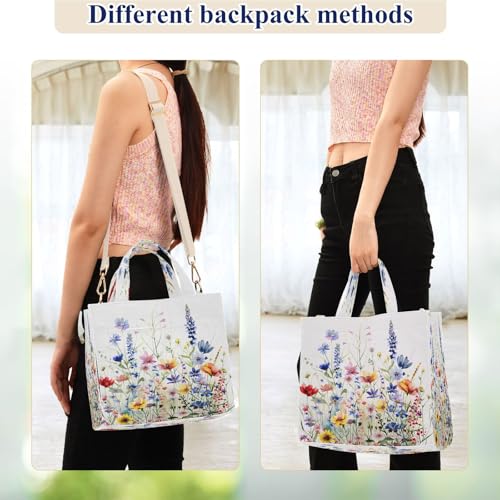 Spring Flower Women's Tote Handbags Top Handle Satchel Shoulder Bag Crossbody Bag 7