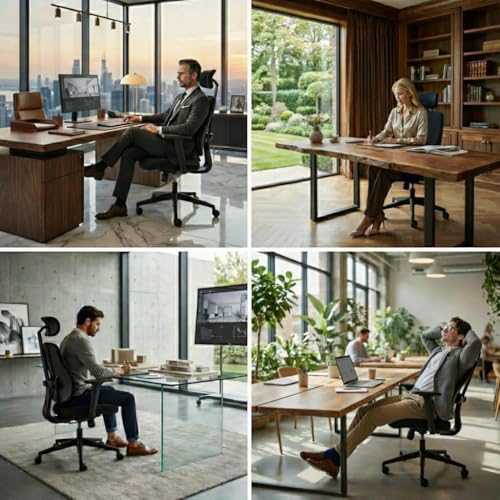 Image of Ergonomic Office Chair, Dynamic Split Back Lumbar Support, Thick High-Density Molded Foam Seat, 4D Adjustable Armrests, Swivel High Back Computer Desk Chair for Home Office, Flex S3